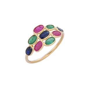 18K Gold ERS Multi Gemstone Ring Watch - Product Image 2