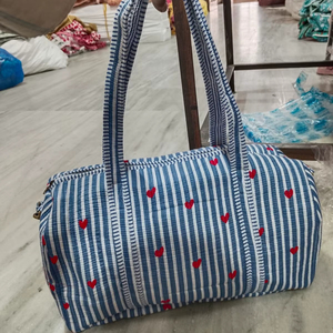 Sac de voyage matelassé en coton style designer, sac de sport, sac fourre-tout utilitaire, idéal pour les cadeaux, marque privée Jaipur, export - Product Image 1