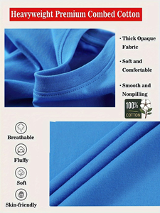 Custom Design Blue Short Sleeve O-Neck T-Shirt for Kids & Adults Casual Wear Printed Jersey Fabric Anti-Pilling 100% Cotton 160g - Product Image 4