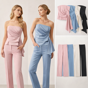 Prix d'usine – Ensembles sportifs deux pièces pour femmes, personnalisables avec logo, décontractés, sans manches, séchage rapide, coupe ajustée – Vente en gros - Product Image 1