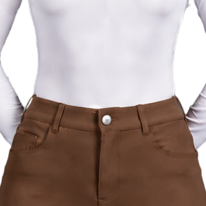 <b>Brown</b> Women Horse Riding <b>Leggings</b> High Waist Stretch Equestrian Pants Silicone Full Seat Grip Riding Tights Training Sports Wear - Product Image 4