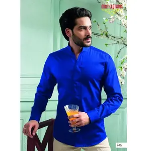 Vendita calda degli uomini camicia manica lunga camicia slim fit per gli uomini camicie di cotone da India con il prezzo a buon mercato