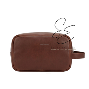 Animal Hair-On Cosmetic <b>Case</b> Medium Size Zipper Closure Portable <b>Makeup</b> Bag Soft Handle Modern Style Toiletry Pouch Dopp Kit - Product Image 4