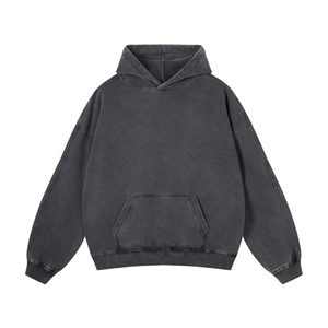Nouvelle Arrivée Automne Hiver Sweat à Capuche Unisexe Brodé à Col Zippé Uni Streetwear 300gsm 100% Coton Coupe Classique - Product Image 2