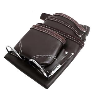 Ceinture porte-outils en cuir véritable, sacoche multi-poches, pochette utilitaire, fermeture éclair, sangle réglable, pour électricien, usage en atelier, tout usage - Product Image 3