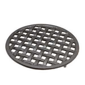 Skies Trader Round Cast Iron Trivet Grid Weave Metal Hot Pad Heat Resistant Heavy Duty Pot Holder <b>Kitchen</b> Table <b>Mat</b> - Product Image 1