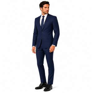 Costume formel pour homme avec logo personnalisé, veste à 2 boutons et revers cranté, ensemble pantalon, couleur unie, ensemble de costume d'affaires personnalisé pour homme - Product Image 3