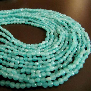Perles de Amazonite Naturelle Russe Facettées en Forme de Pièce de Monnaie, Taille Micro Précise de 4 mm, Fil de 13 Pouces de Long - Product Image 3