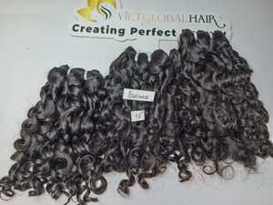 The Big Burmese Curl Weft Hair es el producto popular de Vietglobalhair 100% color natural de cabello humano vietnamita crudo - Product Image 2