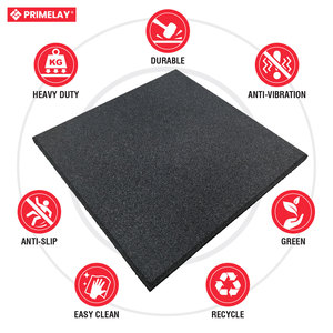 Losetas de Fitness Cuadradas Comerciales Antideslizantes Fitmat SQ de 15 mm, de Goma, 1000x1000 mm, Ecológicas, Impermeables y Resistentes al Fuego - Product Image 4