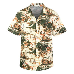Latest Design Quick Dry Casual Men Beach Shirt High Manufacture In Stock Casual Wear Cotton Made Beach Shirts For Men - Product Image 1