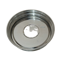 Ensemble de plateau de communion de luxe en acier inoxydable, 33 gobelets en plastique, plateau central pour le pain, finition miroir, robuste, pour usage en église, compatible lave-vaisselle
