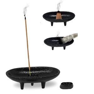 Custom Cast Metal <b>Incense</b> Burner Oval 3 Legged Bowl Stick <b>Cone</b> Sage Holder <b>Incense</b> Ash Catcher Bulk - Product Image 1