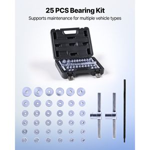 Kit Pressa Cuscinetti in Alluminio Rinforzato da 25 Pezzi con Guarnizioni, Boccole e Chiavi - Set di Utensili Professionali per Cuscinetti - Product Image 2