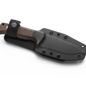 Cuchillos de caza fijos con hoja plateada y mango ergonómico texturizado, con funda negra para senderismo y camping - Product Image 6