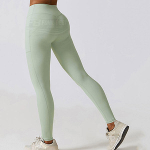 Wholesale High Quality Solid High Waist Tummy Control Breathable Full Length Yoga <b>Legging</b> <b>Pocket</b> Four-Way Stretch 220g - Product Image 3