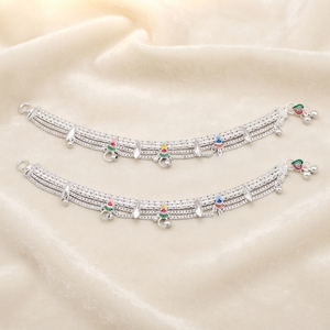DIVYORO Chaîne de cheville traditionnelle multi-chaînes en argent - Product Image 2