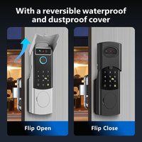 Serrure de porte intelligente Tuya WiFi 3D avec reconnaissance faciale, double empreinte digitale, étanche, pour portail extérieur en fer