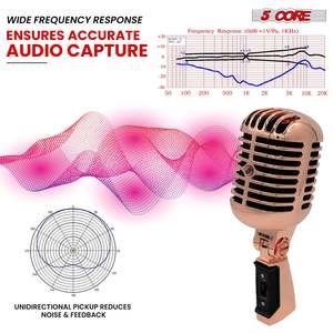 Micrófono Vocal Dinámico Retro de 5 Núcleos, Estilo Vintage, Clásico, Cardioide, Unidireccional - Product Image 2