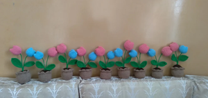 Écologique pour Pot de Fleur Tulipe Double Planteur Décor À La Maison Paire Pot pour Diwali Double pour Décorations Festives - Product Image 2