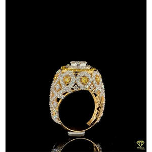Anillo de Campeonato con Diamantes Cultivados en Laboratorio para Hombre, Anillo de Oro Amarillo con Incrustaciones de Diamantes, Anillo de Lujo Estilo Hip Hop - Product Image 4