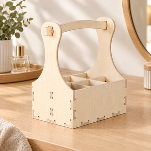 Boîte de rangement en bois DIY avec poignée |   Panier organisateur portable personnalisé |   Organisateur en bois à assembler soi-même - Product Image 1