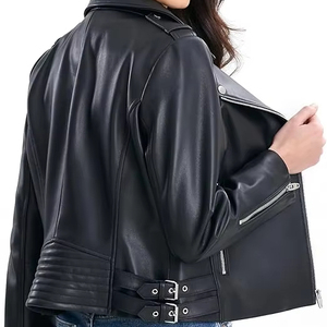 Chaqueta de Cuero Estilo Casual para Viaje, Estilo Urbano, Personalizada, Estilo Motero, de Piel de Oveja, para Mujer, Calidad de Exportación - Product Image 5