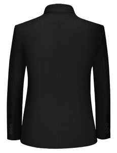 Veste décontractée d'été pour garçons, coupe ajustée, uniforme scolaire, blazer noir à revers cranté pour enfants - Product Image 2