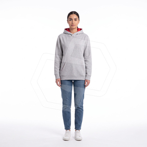 <b>Men's</b> Custom Pullover Hoodie Heather <b>Grey</b> Solid Contrast Hood Casual Sports <b>Fleece</b> Eco-Friendly Breathable Winter OEM NIZA GEAR - Product Image 4