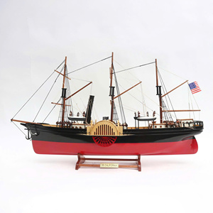 เรือจำลอง SS CALIFORNIA ทำมือจากไม้ สไตล์เรืออเมริกันโบราณ ของตกแต่งบ้านแบบตั้งโชว์ - Product Image 1