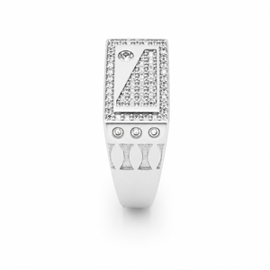 <b>925</b> Sterling <b>Silver</b> Square Micro Pave Cubic Zirconia Signet <b>Ring</b> for Men Wedding Party Gift High Polish Finish - Product Image 4