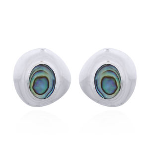 Radiant Irregular <b>Abalone</b> Triangle Sterling Silver Studs Fine Jewelry - Product Image 1