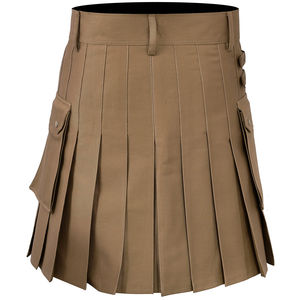 Kilt utilitaire sportif en tartan noir, kilt utilitaire en poly-viscose uni noir/tartan, kilt utilitaire écossais en tartan personnalisé - Product Image 2