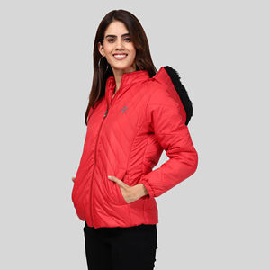 Chaqueta Bomber de Lana para Mujer, Elegante, con Capucha Estampada, Forro de Lana, Secado Rápido, para Invierno - Product Image 5