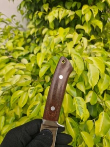 Couteau de chasse artisanal de qualité industrielle en acier inoxydable avec manche en bois et étui en cuir pour le camping en plein air - Product Image 2