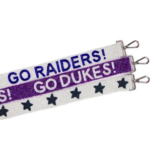 Accesorio de Bolso Rectangular Estilo Deportivo Go Raiders con Cuentas de Vidrio y Base de Algodón, Hecho a Mano y Personalizado - Product Image 1