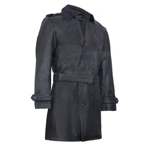 Manteau long en cuir à faible MOQ, design personnalisé, pour usage extérieur, vêtements pour hommes, couleur personnalisable - Product Image 2