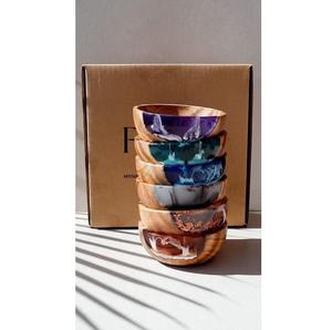 Tazón Decorativo de Resina Epoxi y Madera con Bordes Hechos a Mano, Diseño de Resina Brillante, Libre de BPA, Ligero - Product Image 1