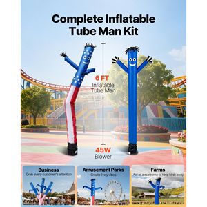 Inflable de 6 pies de altura, tubo inflable con diseño de personaje bailarín al viento, 1/15 HP, IPX3, impermeable, con temática de película - Product Image 2
