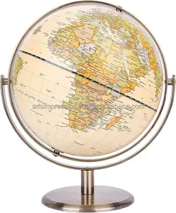 customized globe map good material bigger size globe for Office working place use Decorative Globe on black Stand nautical 2024