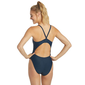 Traje de baño de una pieza de color liso para mujer 2026, con un solo hombro y espalda descubierta, para playa, con estampado. - Product Image 3