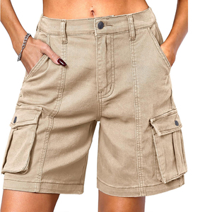 Nouveaux shorts cargo pour femmes, design personnalisé, mode, OEM, séchage rapide, respirant, couleur unie, coupe régulière, style décontracté - Product Image 1