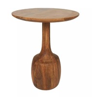 Table d'appoint ronde en bois massif de style antique, en forme de coupe à whisky, table basse sur piétement artisanale pour salon, chambre, bar, ferme
