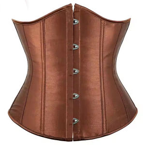 Plus Size Women Leather Lace <b>up</b> Overbust Corset Dress with Front Logo Eco-Friendly Washed DHL/FedEx Shipping - Product Image 5