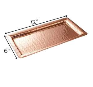 Bandeja de servir de cobre hecha a mano de primera calidad con acabado pulido a espejo, bandeja de servir de cobre antiguo decorativa para mesa. - Product Image 5