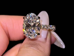 Hot Sale Real <b>Gold</b> S925 Silver Women Engagement Wedding <b>Rings</b> <b>Set</b> Oval Cut Diamond Engagement <b>Rings</b> Moissanite - Product Image 4