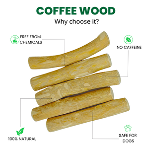 Juguete Masticable para Perros de Madera de Café 100% Natural y Sostenible, Duradero y Seguro para Uso en Interiores - Product Image 1