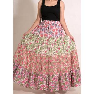 Handmade Cotton Patchwork Printed Maxi <b>Skirt</b> for Women Boho <b>Long</b> <b>Skirt</b> Hippie Festival Clothing Made in India - Product Image 1