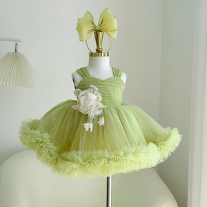 36 Boutique <b>Kids</b> Bloom Ball Gown with Handmade Flower Applique, Soft Tulle Party Dress by Nhung Nguyen - Product Image 4