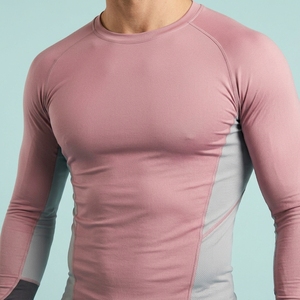 OEM Custom Logo Men Compression Shirt Long Sleeve Gym Fitness Tight Top Activewear Moisture Wicking Sports T-Shirt - Product Image 6